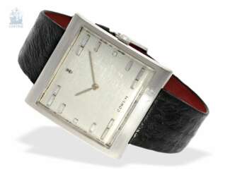 Armbanduhr: einzigartige, große weißgoldene Herrenuhr Corum Buckingham "Baguette", vermutlich ein Einzelstück der bekannten Hermes-Ausgabe, ca.1970