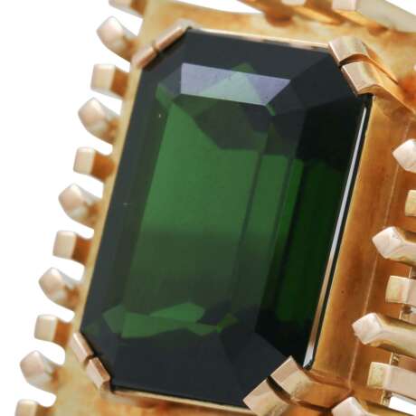 Ring mit grünem Turmalin im achteckigen Treppenschliff - фото 5