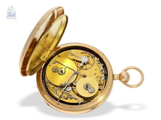 Taschenuhr: exquisite, extrem rare Gold/Emaille-Taschenuhr mit Repetition und Musikwerk, bedeutender Hersteller, Henri Maillardet/ Jaquet-Droz No.10623, gefertigt für das osmanische Reich um 1800 - Foto 2