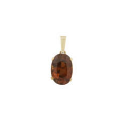 Anhänger mit orangebraunem Zirkon ca. 14 ct,