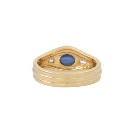 Ring mit Sahpircabochon und Diamanten - photo 4