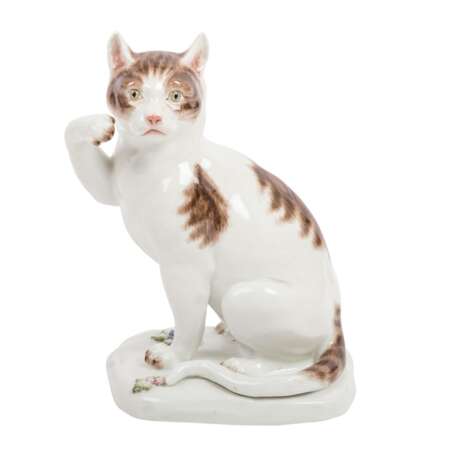 MEISSEN "Katze sich kratzend" 20.Jh. - photo 1