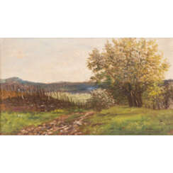 KORNBECK, JULIUS (1839-1920) "Blick in eine schwäbische Landschaft"
