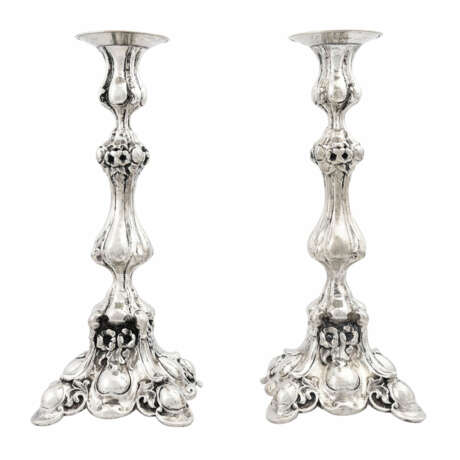 TÜRKEI Paar 1-flammige Kerzenleuchter, 900 Silber, 1. Hälfte 20. Jh. - photo 2