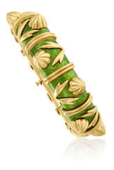 TIFFANY & CO., JEAN SCHLUMBERGER ENAMEL AND GOLD 'CONES AND V'S' BANGLE BRACELET
