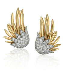 NO RESERVE | TIFFANY & CO., JEAN SCHLUMBERGER DIAMOND AND GOLD 'FLAME' EARRINGS