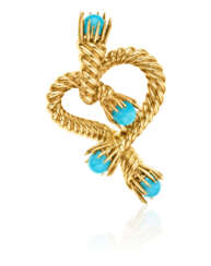 NO RESERVE | TIFFANY & CO., JEAN SCHLUMBERGER TURQUOISE AND GOLD BROOCH