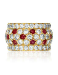 CARTIER RUBY AND DIAMOND 'NIGERIA' BAND RING