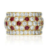 CARTIER RUBY AND DIAMOND 'NIGERIA' BAND RING - photo 1