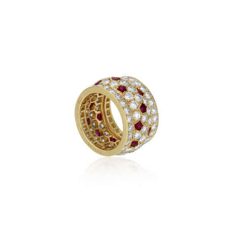 CARTIER RUBY AND DIAMOND 'NIGERIA' BAND RING - photo 3