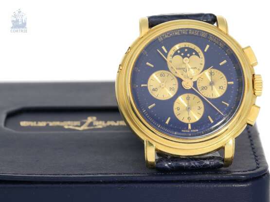 Armbanduhr: sehr schwerer, luxuriöser Ulysse Nardin Gold-Chronograph mit Kalender und Mondphase, Referenz 531-22, 90er Jahre - photo 3