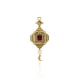 BARRY KIESELSTEIN-CORD RUBELLITE TOURMALINE, DIAMOND AND CULTURED PEARL PENDANT - Foto 3