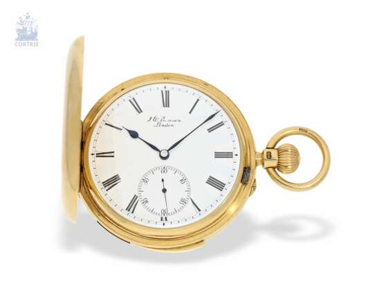 Taschenuhr: bedeutende und sehr schwere Goldsavonnette mit Minutenrepetition, besondere Werksqualität, königlicher Uhrmacher J.W. Benson London No. 2732, London 1893 - фото 1