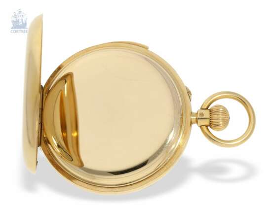 Taschenuhr: bedeutende und sehr schwere Goldsavonnette mit Minutenrepetition, besondere Werksqualität, königlicher Uhrmacher J.W. Benson London No. 2732, London 1893 - photo 2