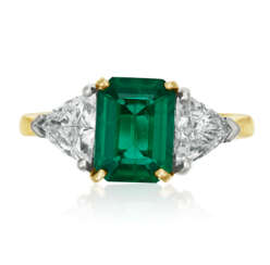CARTIER EMERALD AND DIAMOND RING