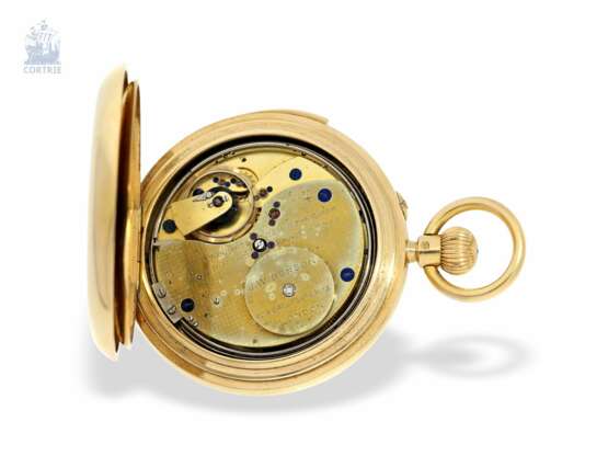 Taschenuhr: bedeutende und sehr schwere Goldsavonnette mit Minutenrepetition, besondere Werksqualität, königlicher Uhrmacher J.W. Benson London No. 2732, London 1893 - photo 3