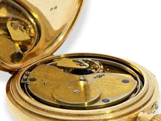 Taschenuhr: bedeutende und sehr schwere Goldsavonnette mit Minutenrepetition, besondere Werksqualität, königlicher Uhrmacher J.W. Benson London No. 2732, London 1893 - Foto 9