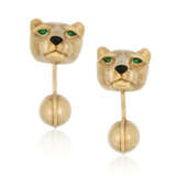 NO RESERVE | CARTIER EMERALD, ONYX AND GOLD PANTHER CUFFLINKS & SHIRT STUDS - фото 3