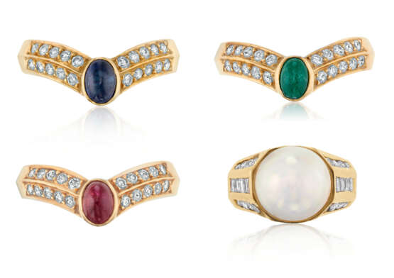 NO RESERVE | GROUP OF MULTI-GEM AND DIAMOND RINGS - фото 1