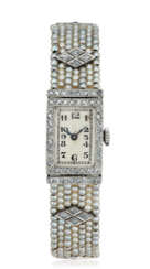 NO RESERVE | ART DECO DIAMOND AND SEED PEARL WRISTWATCH