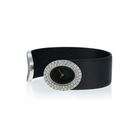 NO RESERVE | DIAMOND AND LEATHER CUFF WRISTWATCH - photo 3