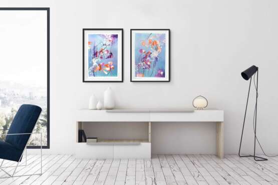 ЦВЕТА ЖЕЛАНИЙ 1 Aquarellpapier Acrylfarbe Abstrakte Kunst фантазийная композиция Russland 2021 - Foto 4