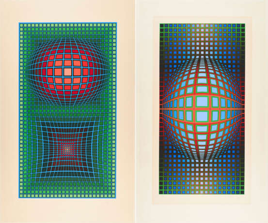 Victor Vasarely (1906 Pécs/Hungary - 1997 Paris). Mixed Lot of 2 Silkscreens - Foto 1