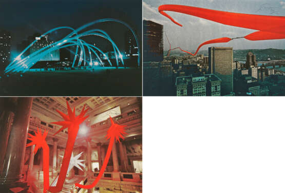 Otto Piene (1928 Laasphe/Westphalia - 2014 Berlin). Manned Helium Sculpture / Red Helium Skyline / Red Rapid Growth - Foto 1