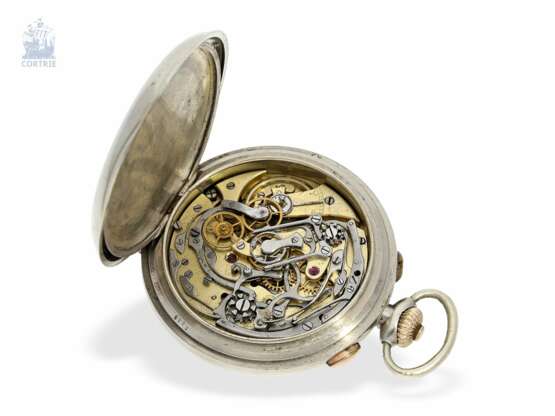 Armbanduhr: Rarität, ganz früher Marine-Armband-Chronograph mit Schleppzeiger, Henry Moser für die russische Marine, um 1910 - Foto 3
