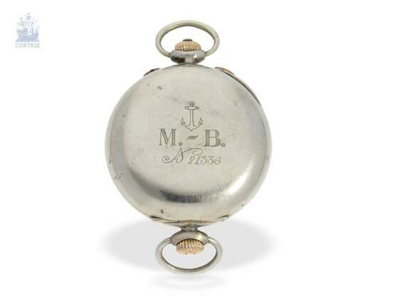 Armbanduhr: Rarität, ganz früher Marine-Armband-Chronograph mit Schleppzeiger, Henry Moser für die russische Marine, um 1910 - Foto 5