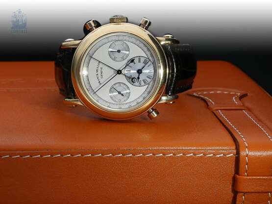 Armbanduhr: sehr seltener, limitierter Chronograph Rattrapante "Qualité Chronometrique", Franck Muller, Genève, No. 03, Ref. 7000R, verkauft Dezember 1992, mit Box und Papieren - photo 3