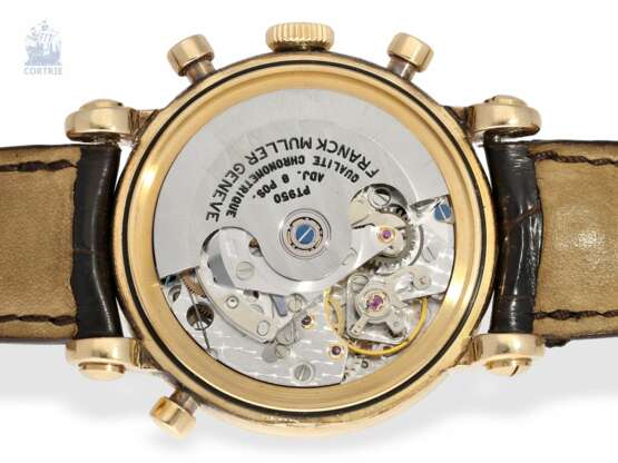 Armbanduhr: sehr seltener, limitierter Chronograph Rattrapante "Qualité Chronometrique", Franck Muller, Genève, No. 03, Ref. 7000R, verkauft Dezember 1992, mit Box und Papieren - photo 5