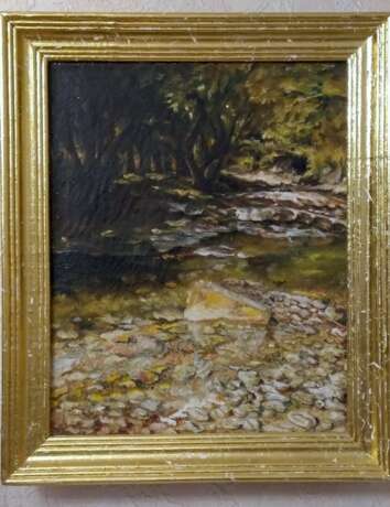 Gemälde, живопись маслом „Der Bergfluss“, Leinwand, Ölfarbe, Expressionismus, Landschaftsmalerei, Pinsk, 2000 - Foto 2
