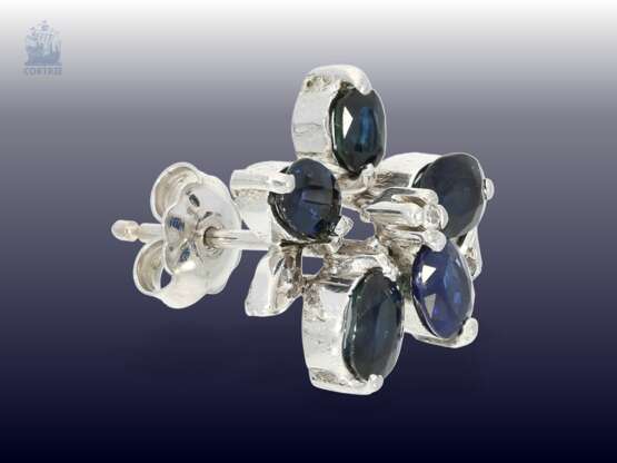 Brosche/Anhänger/Ohrschmuck: große und äußerst dekorative vintage Saphir/Diamant-Brosche mit passendem Ohrschmuck - photo 2