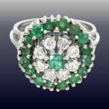 Ring: außergewöhnlicher, dekorativer vintage Smaragd/Brillant-Goldschmiedering - Foto 1