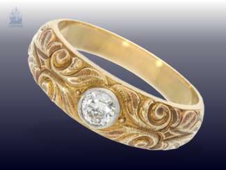 Ring: sehr schöner und seltener Diamantring aus der Zeit des Jugendstils, um 1920