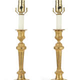 A PAIR OF LOUIS XVI ORMOLU CANDLESTICKS, MOUNTED AS LAMPS - фото 2