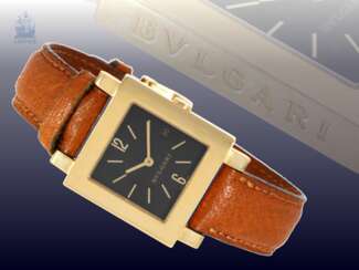 Armbanduhr: hochwertige Herrenuhr/Damenuhr von Bvlgari, "Bvlgari SQ29GL Quadrato" in 18K Gold