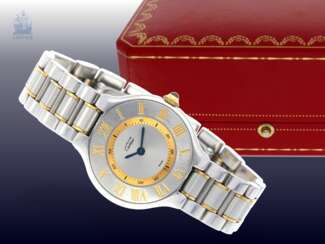 Armbanduhr: edle Damenuhr von Cartier mit Originalbox, Ref.1340