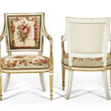 A SET OF FOUR GEORGE III WHITE-PAINTED AND PARCEL-GILT OPEN ARMCHAIRS FROM HOUGHTON HALL - photo 4