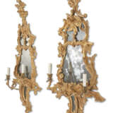 A PAIR OF GEORGE II GILTWOOD AND GESSO TWO-LIGHT GIRANDOLES - фото 2