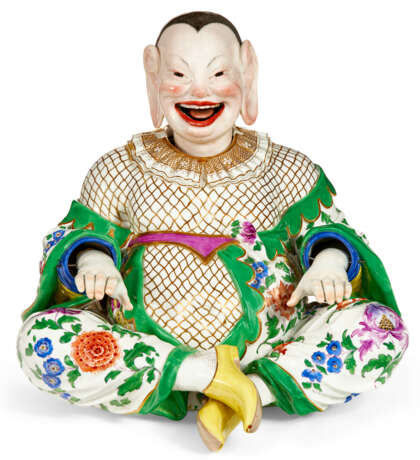 A LARGE MEISSEN PORCELAIN (OUTSIDE-DECORATED) NODDING PAGODA FIGURE - фото 1
