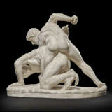 A WHITE MARBLE GROUP OF THE WRESTLERS - фото 7