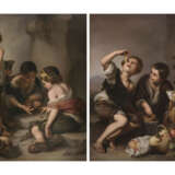 A LARGE PAIR OF BERLIN (K.P.M.) PORCELAIN RECTANGULAR PLAQUES, THE PIE EATERS & THE GRAPE AND MELON EATERS - фото 1