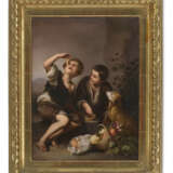 A LARGE PAIR OF BERLIN (K.P.M.) PORCELAIN RECTANGULAR PLAQUES, THE PIE EATERS & THE GRAPE AND MELON EATERS - Foto 5