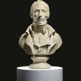 A WHITE MARBLE BUST OF A MAN - фото 1