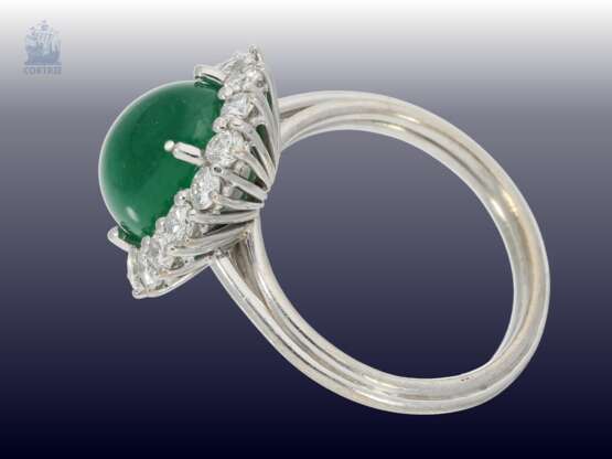 Ring: klassischer, ehemals teurer vintage Smaragd/Brillantring, Smaragd ca. 3,5ct, feine Brillanten von ca.1ct - photo 2