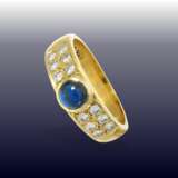 Ring: Konvolut/3er-Set vintage Farbstein/Brillant-Damenringe,18K Gold - photo 2