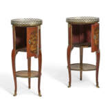A MATCHED PAIR OF LATE LOUIS XV ORMOLU-MOUNTED TULIPWOOD, AMARANTH AND MARQUETRY OCCAISONAL TABLES - фото 2