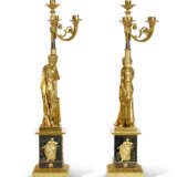 A PAIR OF RESTAURATION ORMOLU AND PATINATED BRONZE FIVE-LIGHT CANDELABRA - photo 3